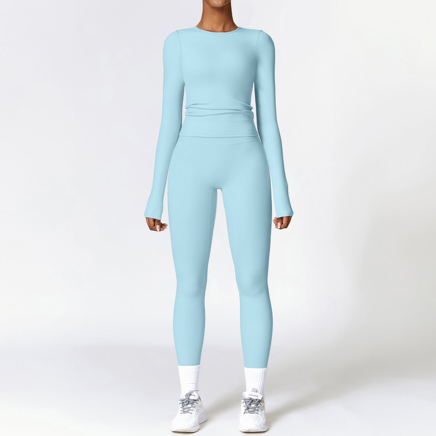 Tight-Fitting Brushed Yoga Suit Quick-Drying Fitness Clothes Fitness Long Sleeve Tracksuits Sports Suit Gym Top High Waist Leggings Women Sets Yoga Set